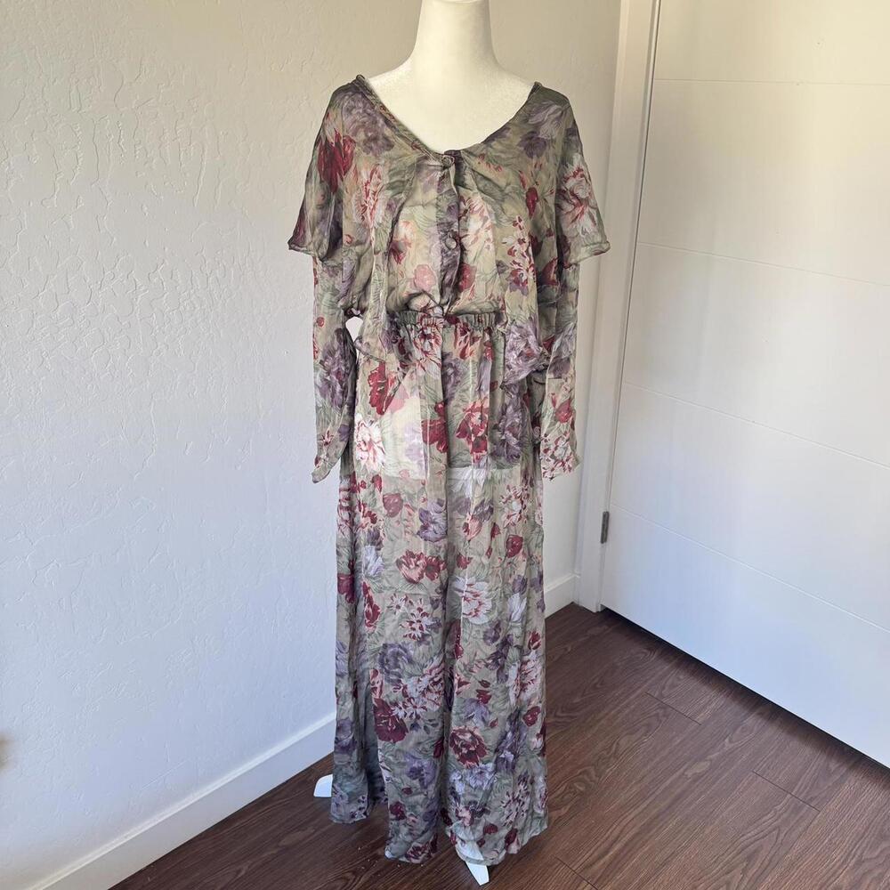Vintage whimsical sheer floral set